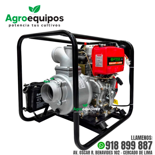 MOTOBOMBA PETROLERA AUTOCEBANTE RIPPER RA40P-13HP DE 4 PULGADAS